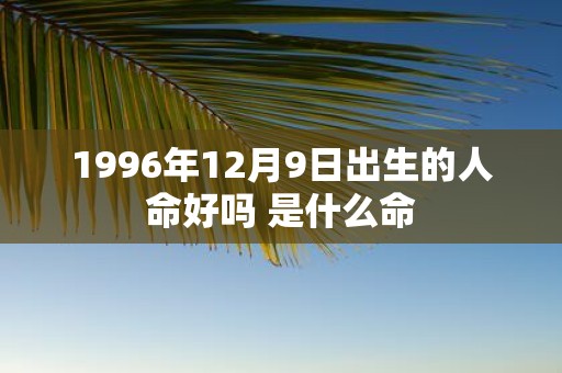 1996年12月9日出生的人命好吗 是什么命