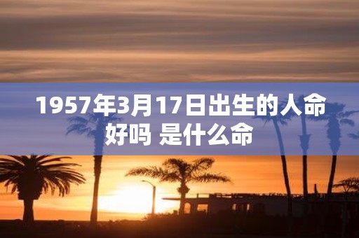 1957年3月17日出生的人命好吗 是什么命