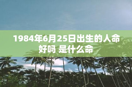 1984年6月25日出生的人命好吗 是什么命