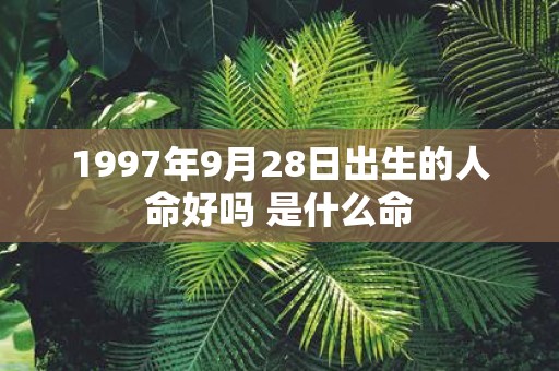 1997年9月28日出生的人命好吗 是什么命
