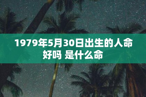 1979年5月30日出生的人命好吗 是什么命