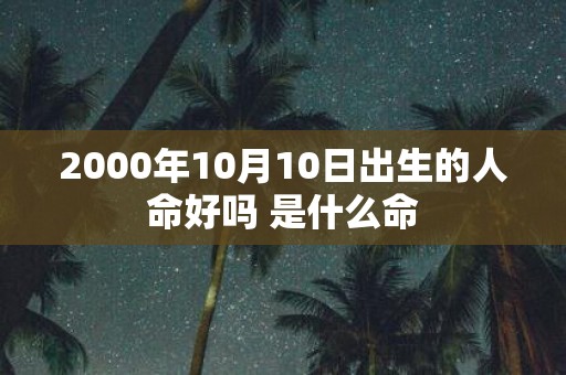 2000年10月10日出生的人命好吗 是什么命