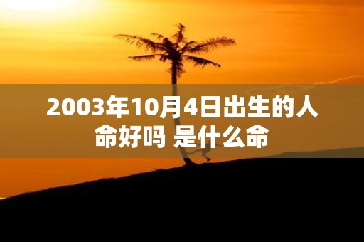 2003年10月4日出生的人命好吗 是什么命