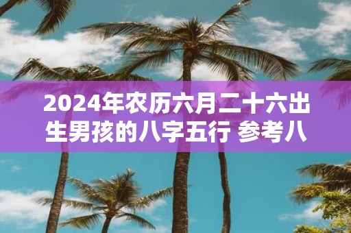 2025年农历六月二十六出生男孩的八字五行 参考八字起名