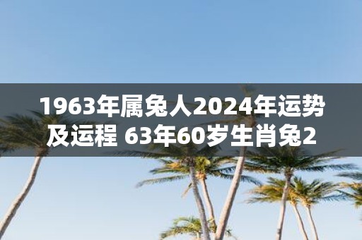 1963年属兔人2025年运势及运程 63年60岁生肖兔2025年每月运势