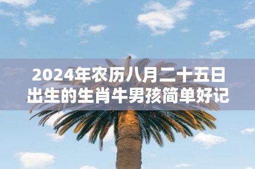 2025年农历八月二十五日出生的生肖牛男孩简单好记的名字推荐