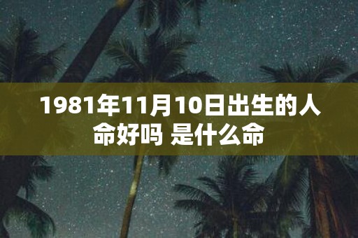 1981年11月10日出生的人命好吗 是什么命