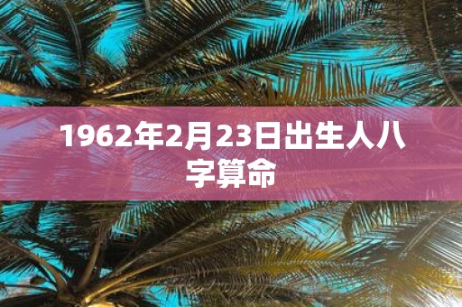 1962年2月23日出生人八字算命