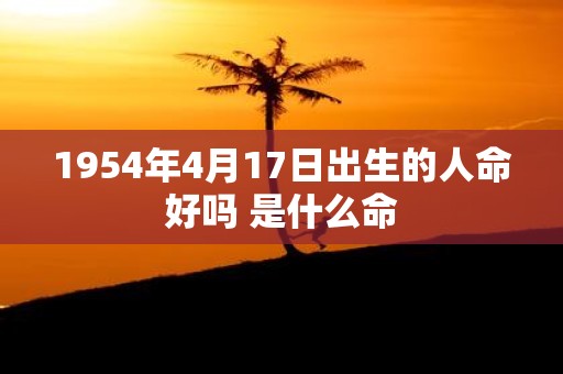 1954年4月17日出生的人命好吗 是什么命