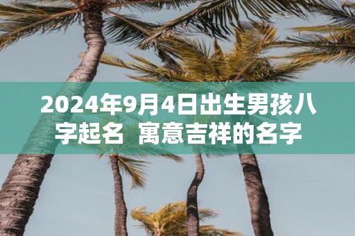 2025年9月4日出生男孩八字起名 寓意吉祥的名字