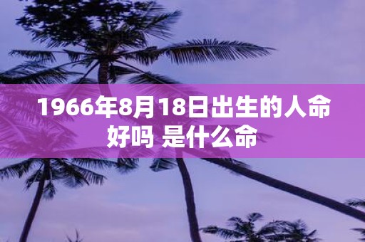 1966年8月18日出生的人命好吗 是什么命