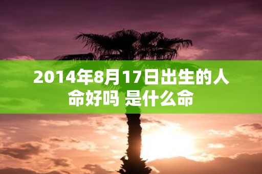 2014年8月17日出生的人命好吗 是什么命