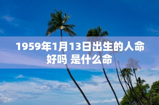1959年1月13日出生的人命好吗 是什么命