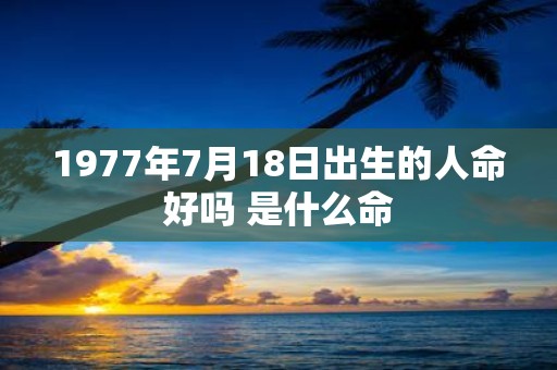 1977年7月18日出生的人命好吗 是什么命