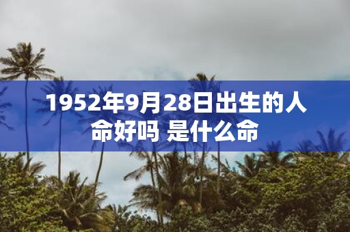 1952年9月28日出生的人命好吗 是什么命