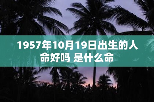1957年10月19日出生的人命好吗 是什么命