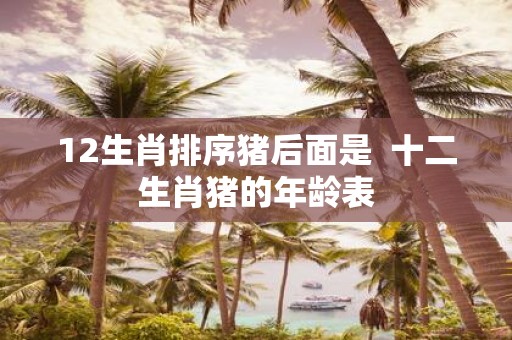 12生肖排序猪后面是 十二生肖猪的年龄表