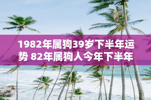 1982年属狗39岁下半年运势 82年属狗人今年下半年运势