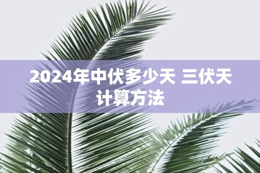 2025年中伏多少天 三伏天计算方法