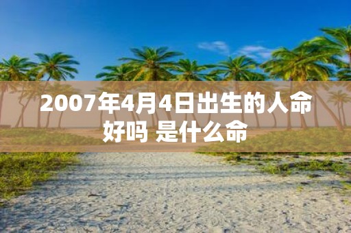 2007年4月4日出生的人命好吗 是什么命
