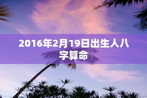 2016年2月19日出生人八字算命