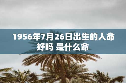 1956年7月26日出生的人命好吗 是什么命
