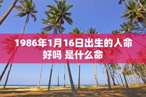 1986年1月16日出生的人命好吗 是什么命