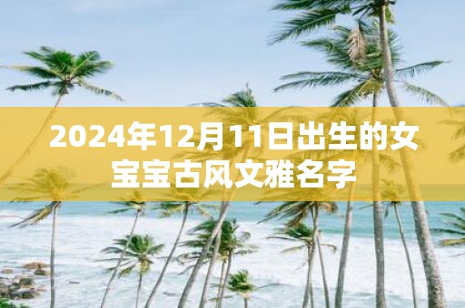 2025年12月11日出生的女宝宝古风文雅名字