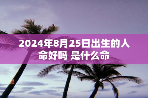 2025年8月25日出生的人命好吗 是什么命