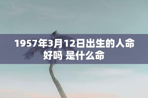 1957年3月12日出生的人命好吗 是什么命