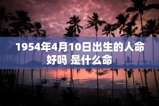 1954年4月10日出生的人命好吗 是什么命