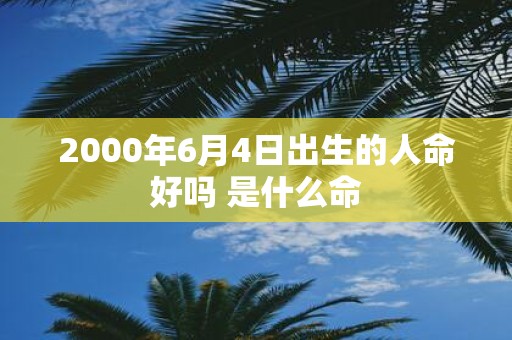 2000年6月4日出生的人命好吗 是什么命