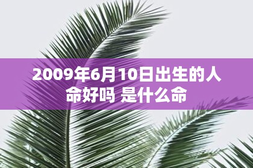 2009年6月10日出生的人命好吗 是什么命