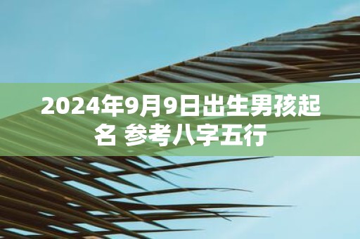 2025年9月9日出生男孩起名 参考八字五行