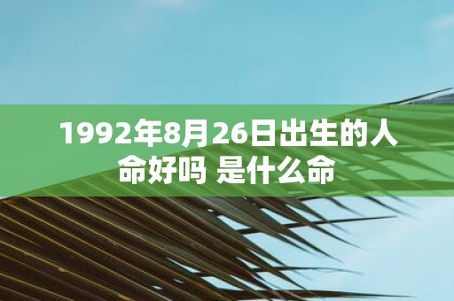 1992年8月26日出生的人命好吗 是什么命