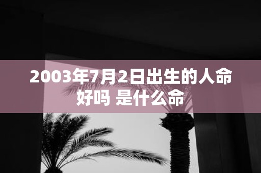 2003年7月2日出生的人命好吗 是什么命