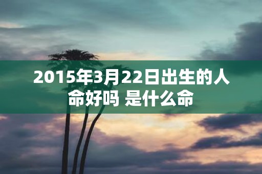 2015年3月22日出生的人命好吗 是什么命