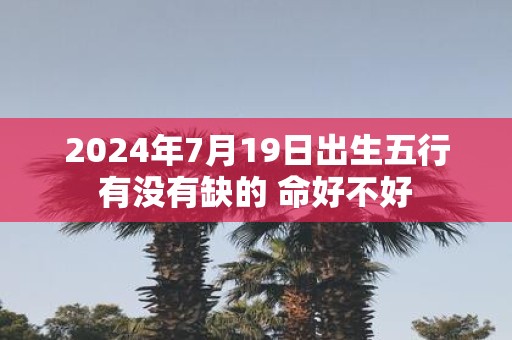 2025年7月19日出生五行有没有缺的 命好不好