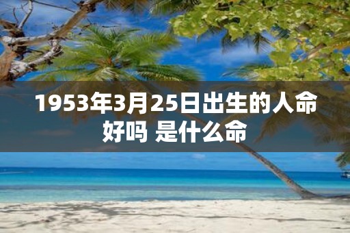 1953年3月25日出生的人命好吗 是什么命