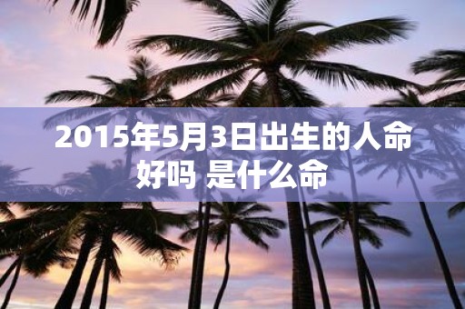 2015年5月3日出生的人命好吗 是什么命