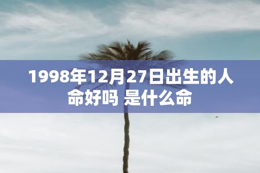1998年12月27日出生的人命好吗 是什么命