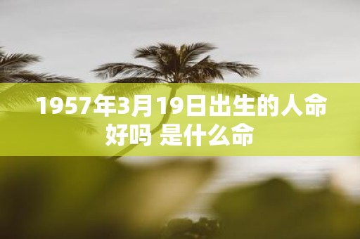 1957年3月19日出生的人命好吗 是什么命
