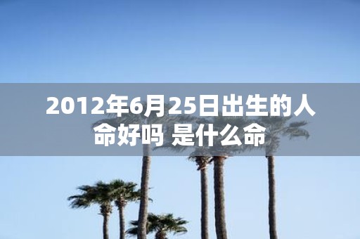 2012年6月25日出生的人命好吗 是什么命