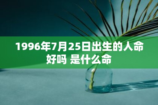 1996年7月25日出生的人命好吗 是什么命