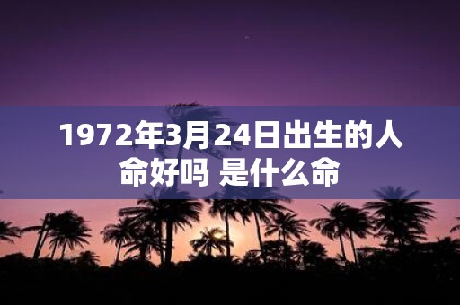 1972年3月24日出生的人命好吗 是什么命