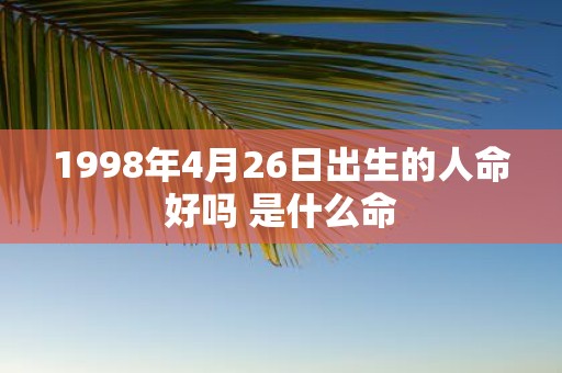 1998年4月26日出生的人命好吗 是什么命