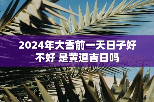 2025年大雪前一天日子好不好 是黄道吉日吗