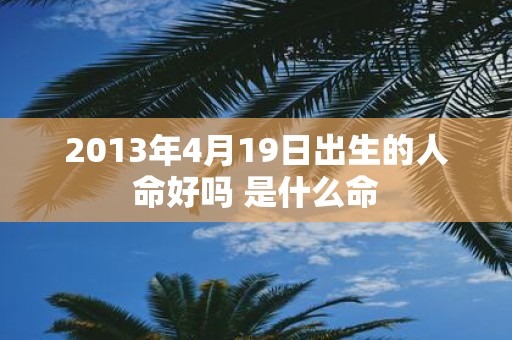 2013年4月19日出生的人命好吗 是什么命