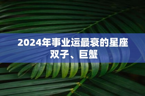 2025年事业运最衰的星座 双子、巨蟹