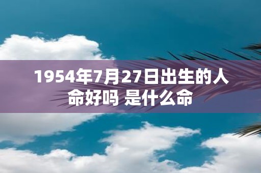 1954年7月27日出生的人命好吗 是什么命